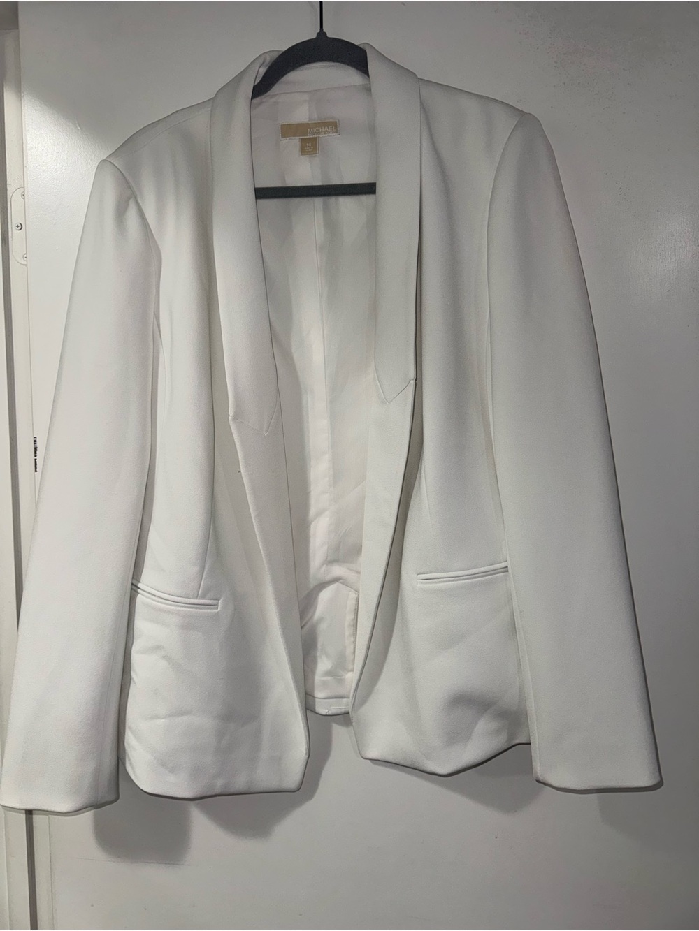 Michael Kors White Shawl Collar Blazer